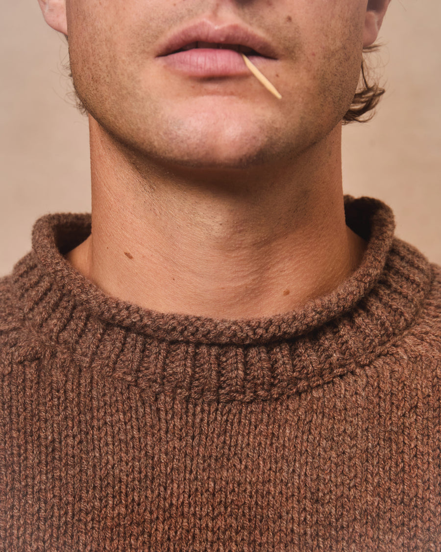 OFF-RODEO ROLLNECK PULLOVER - TOBACCO
