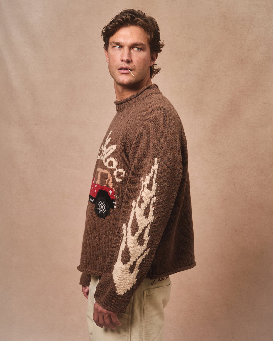 OFF-RODEO ROLLNECK PULLOVER - TOBACCO