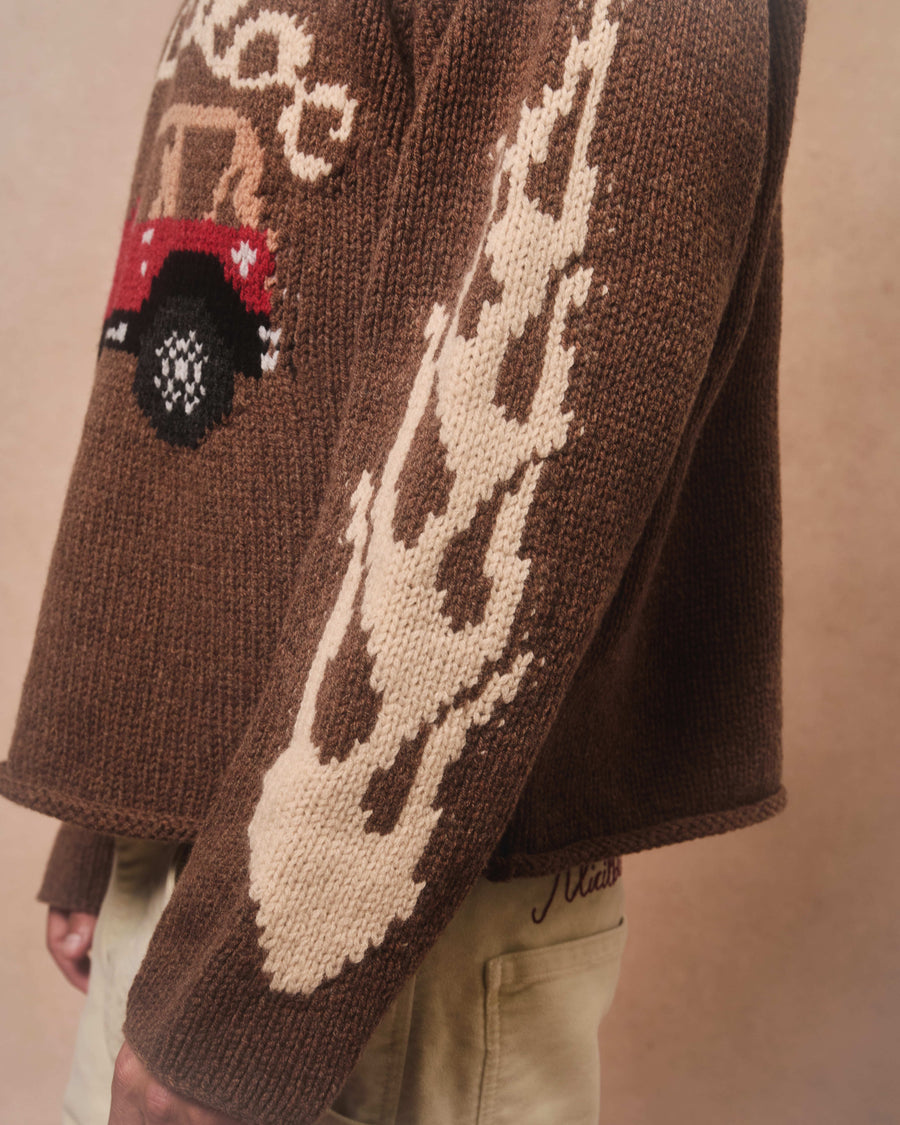 OFF-RODEO ROLLNECK PULLOVER - TOBACCO