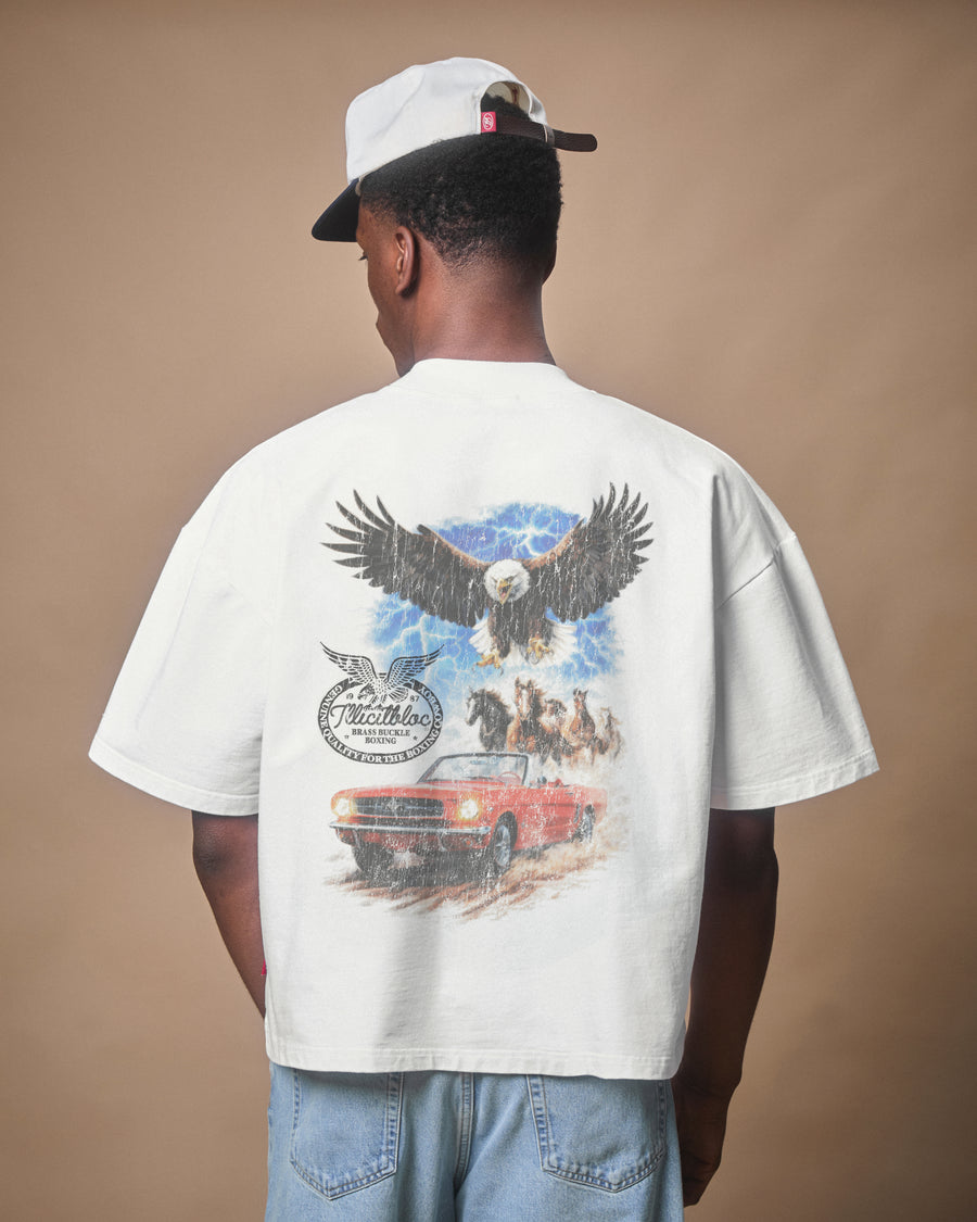 HORSEPOWER CLOUDWEAVE™ POCKET T-SHIRT - WHITE