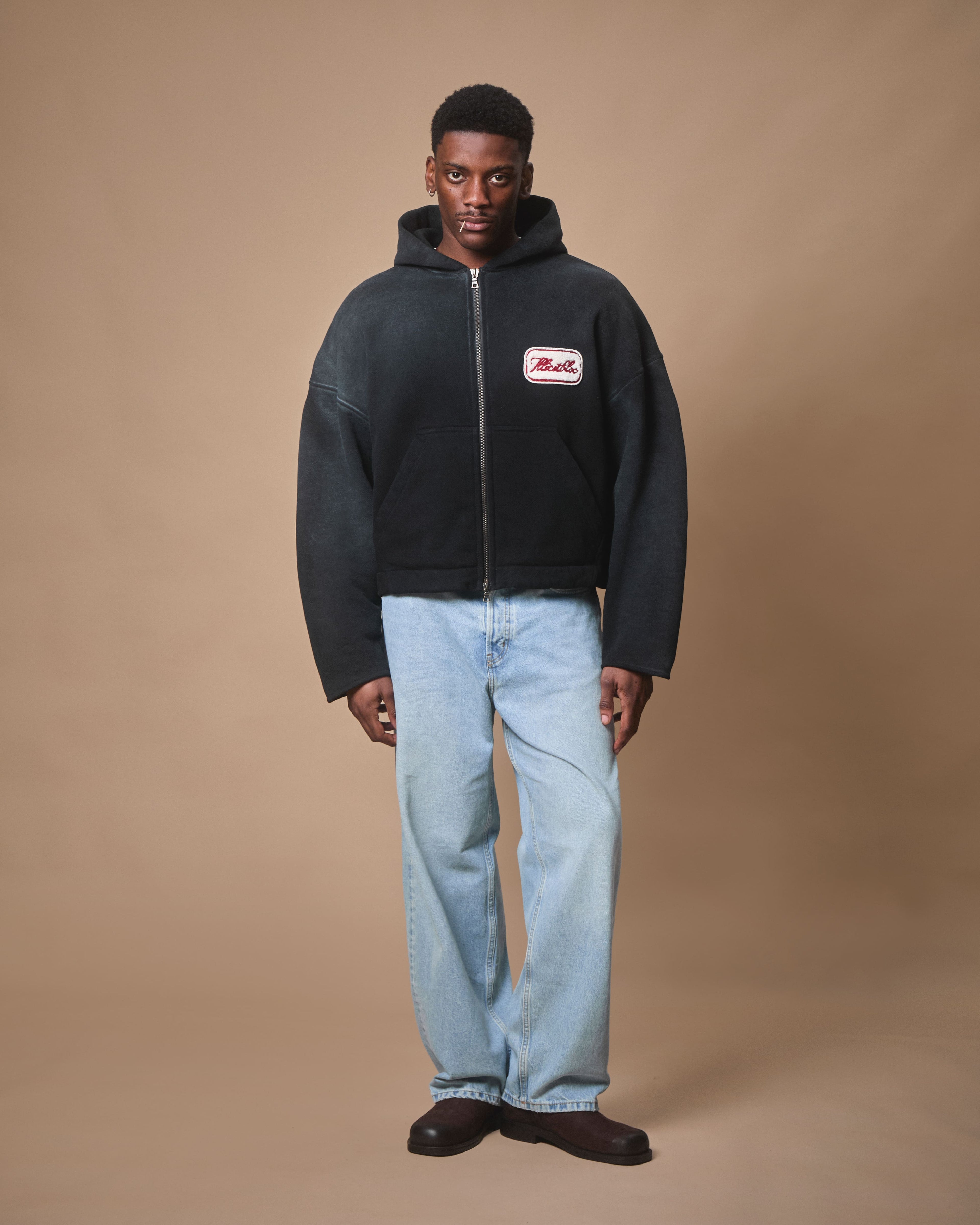 LEGACY PATCHWORK TITANWEAVE™ ZIP HOODIE - SUN FADED BLACK