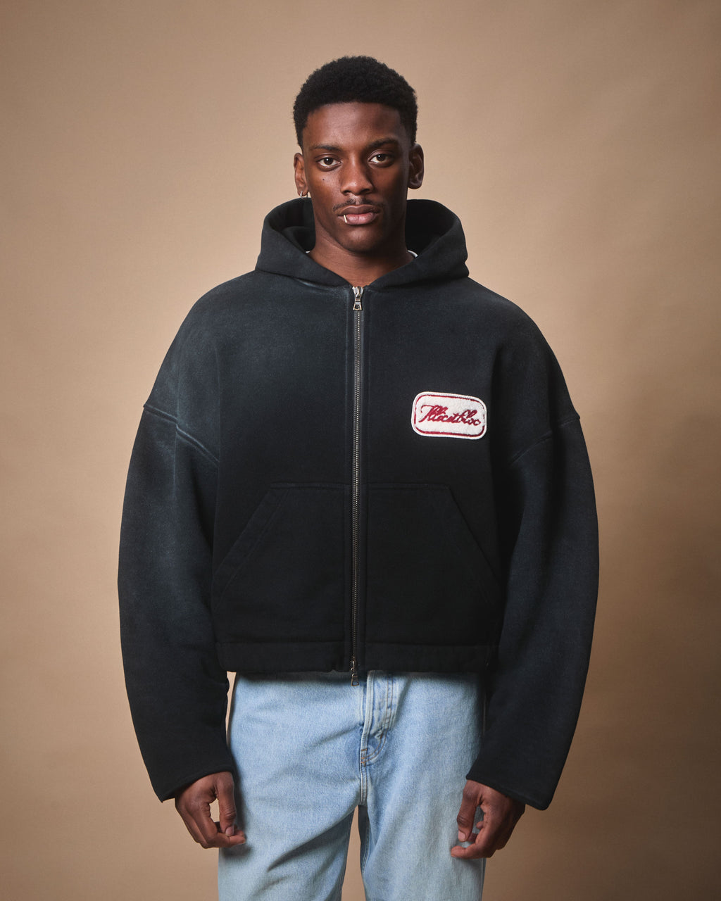 LEGACY PATCHWORK TITANWEAVE™ ZIP HOODIE - SUN FADED BLACK
