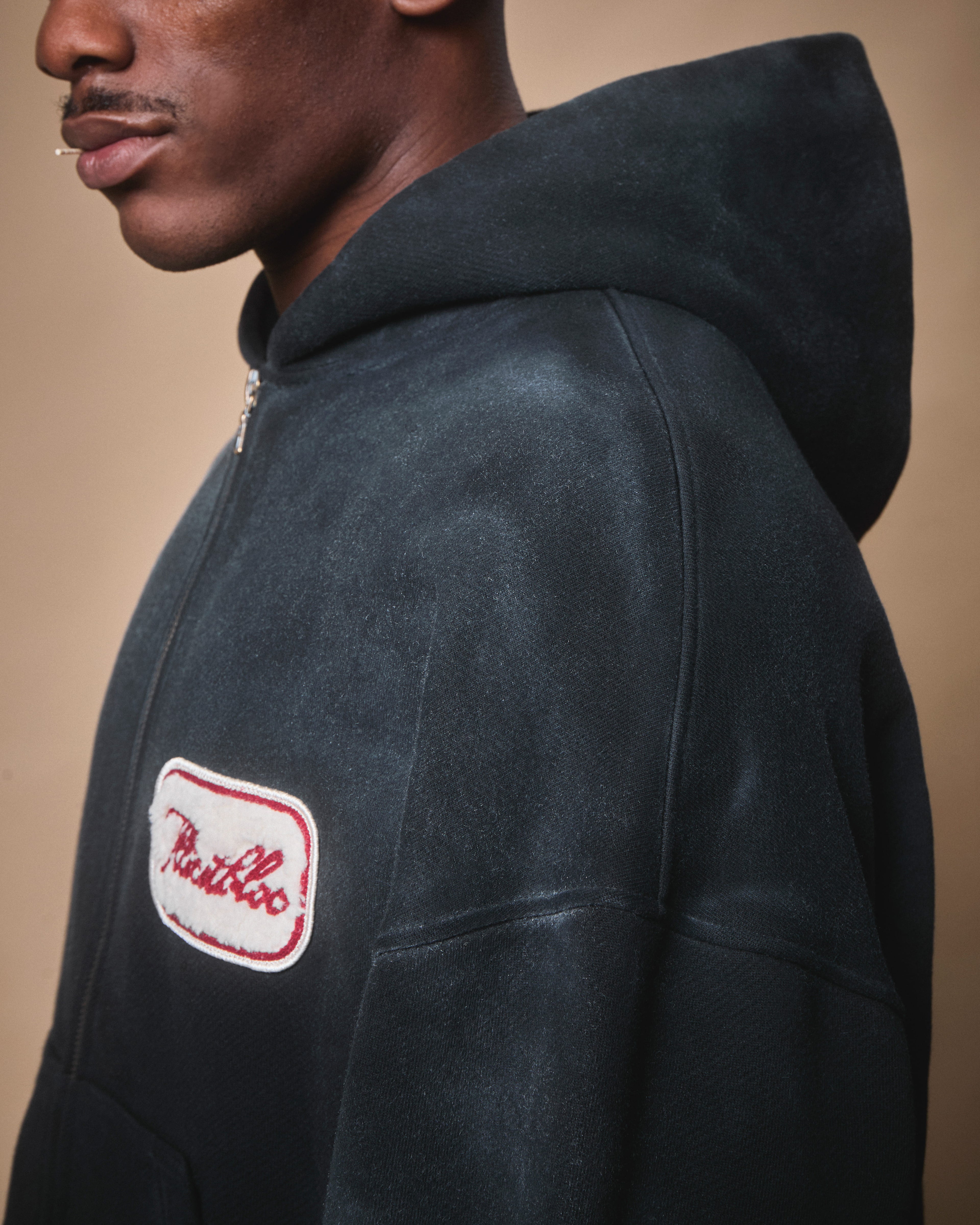 LEGACY PATCHWORK TITANWEAVE™ ZIP HOODIE - SUN FADED BLACK