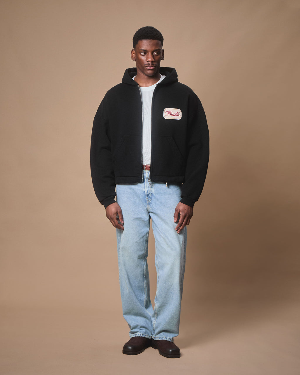 PATCHWORK TITANWEAVE™ ZIP HOODIE - BLACK