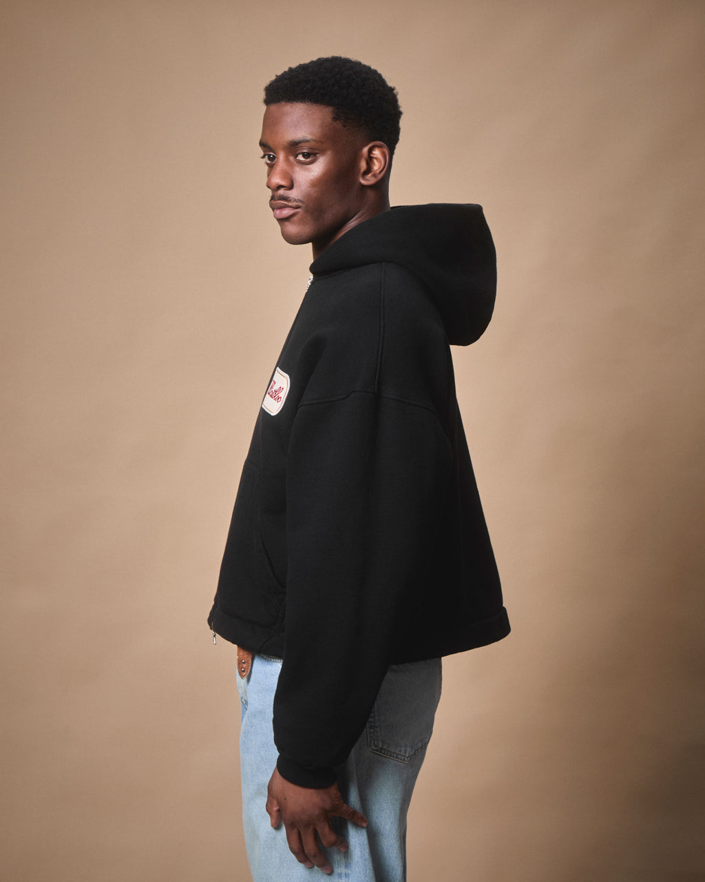 PATCHWORK TITANWEAVE™ ZIP HOODIE - BLACK