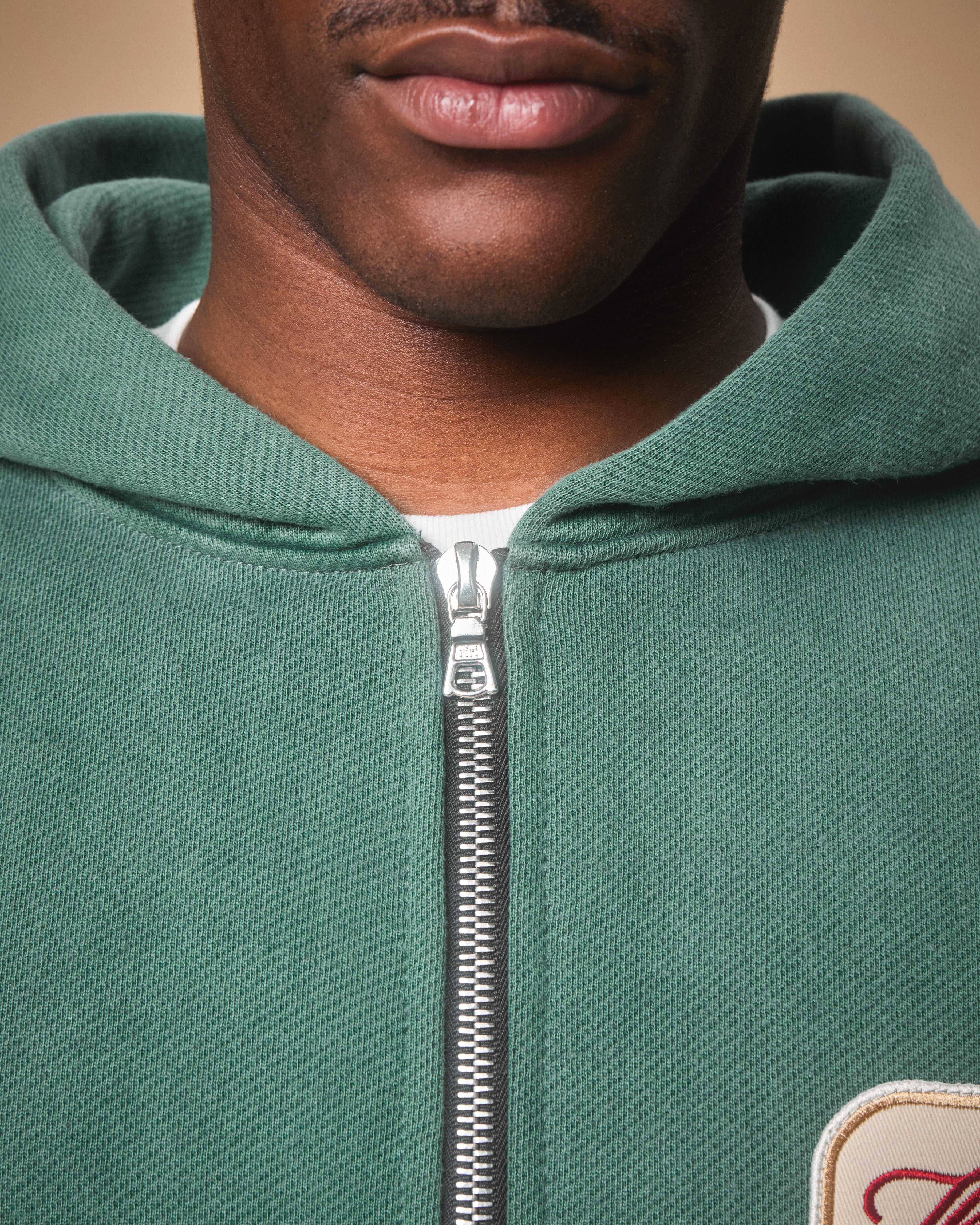 PATCHWORK TITANWEAVE™ ZIP HOODIE - WASHED GREEN