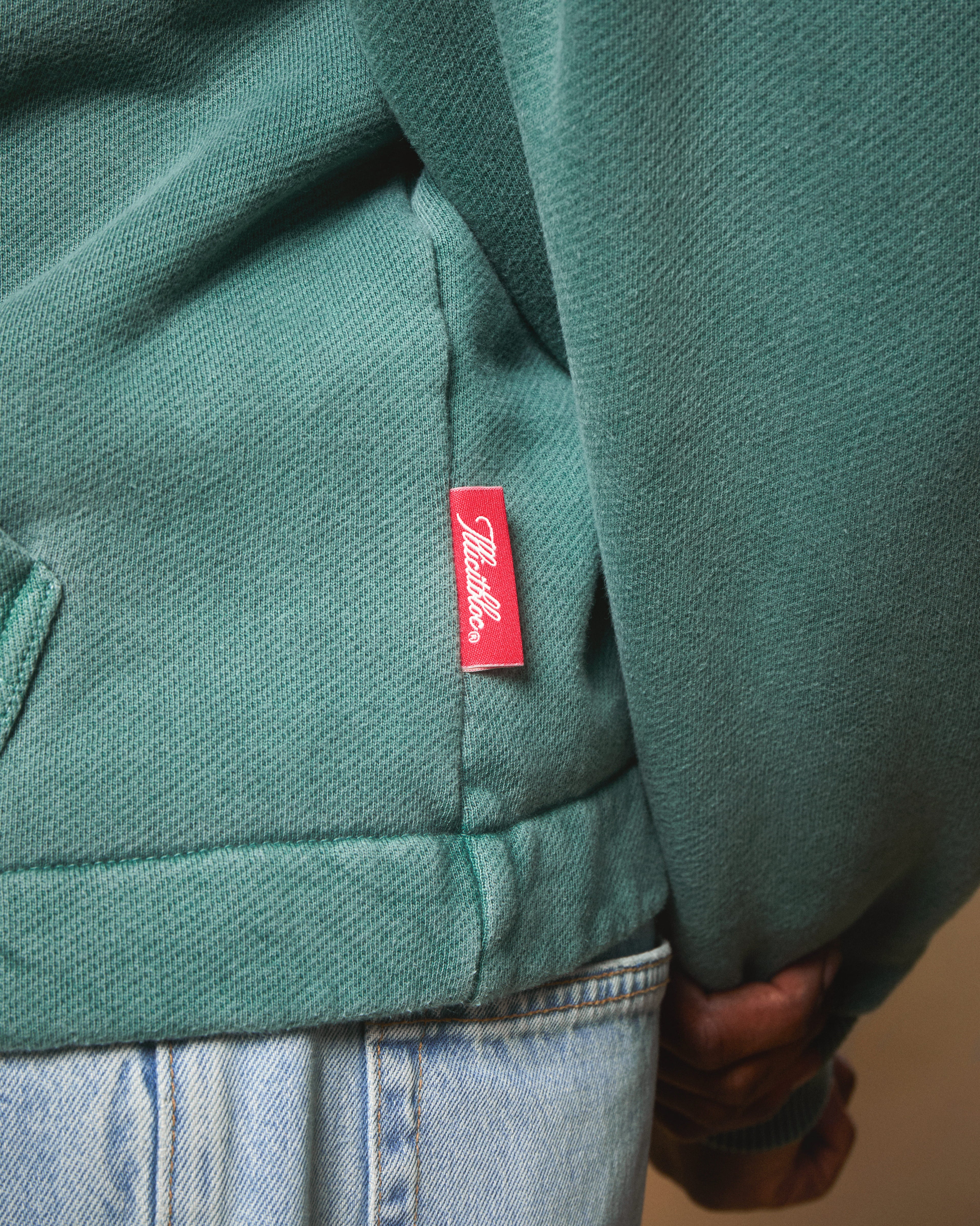 PATCHWORK TITANWEAVE™ ZIP HOODIE - WASHED GREEN