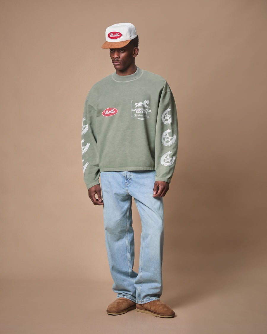 PADS CLOUDWEAVE™ FADED POCKET LONG SLEEVE T-SHIRT - MOSS GRAY