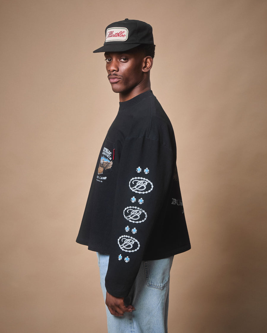 BRASS BUCKLE CLOUDWEAVE™ POCKET LONG SLEEVE T-SHIRT - VINTAGE BLACK