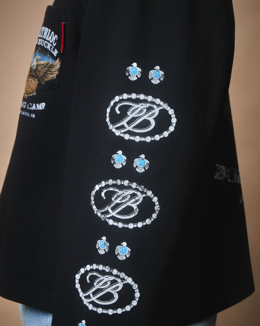 BRASS BUCKLE CLOUDWEAVE™ POCKET LONG SLEEVE T-SHIRT - VINTAGE BLACK