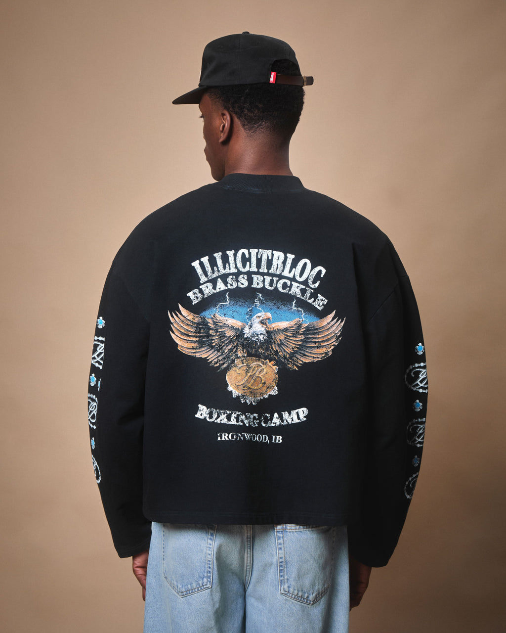 BRASS BUCKLE CLOUDWEAVE™ POCKET LONG SLEEVE T-SHIRT - VINTAGE BLACK