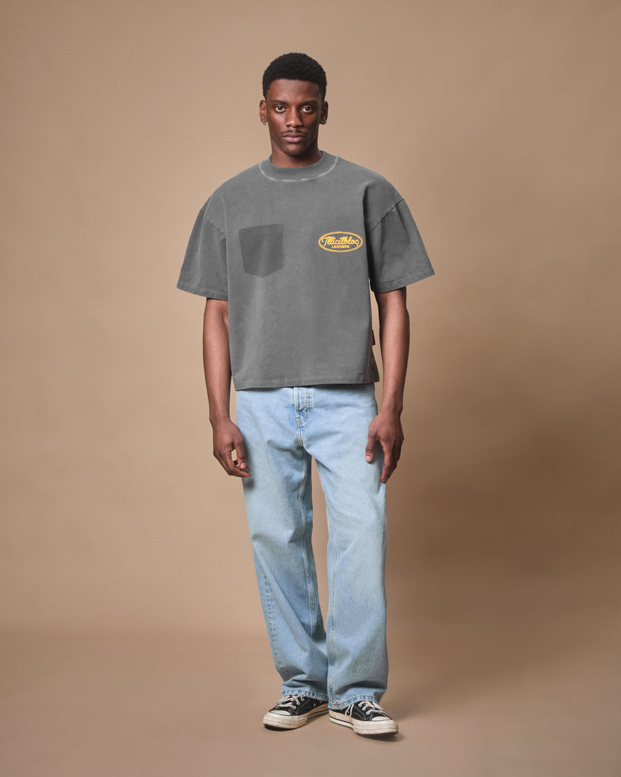 LEATHERS CLOUDWEAVE™ FADED POCKET T-SHIRT - CHARCOAL