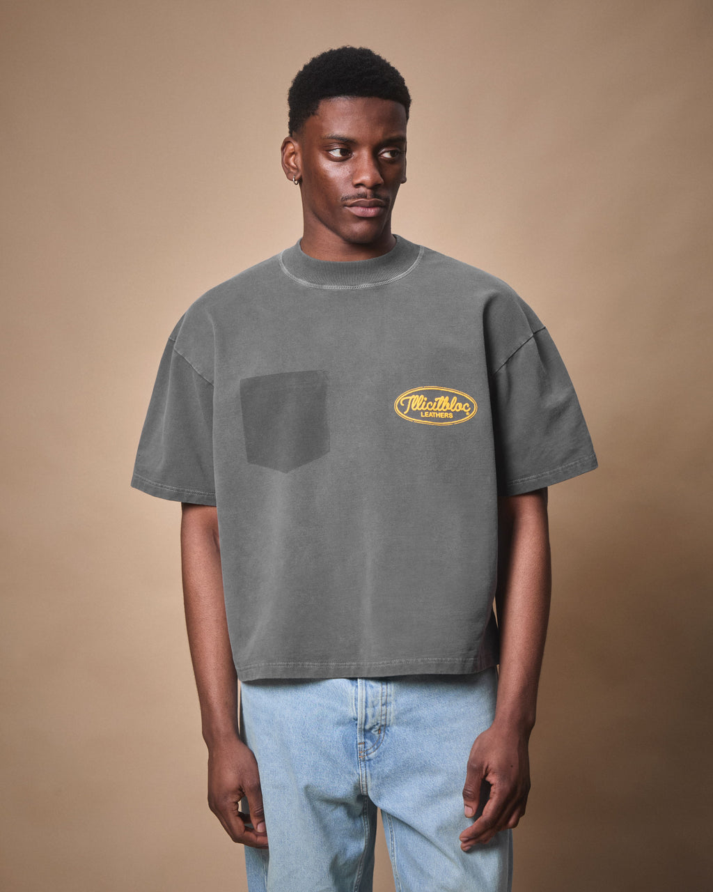 LEATHERS CLOUDWEAVE™ FADED POCKET T-SHIRT - CHARCOAL
