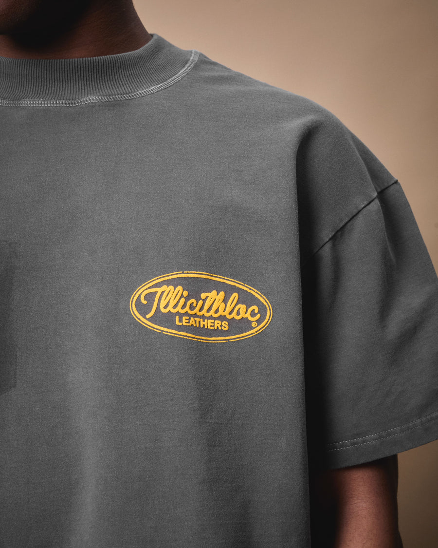 LEATHERS CLOUDWEAVE™ FADED POCKET T-SHIRT - CHARCOAL