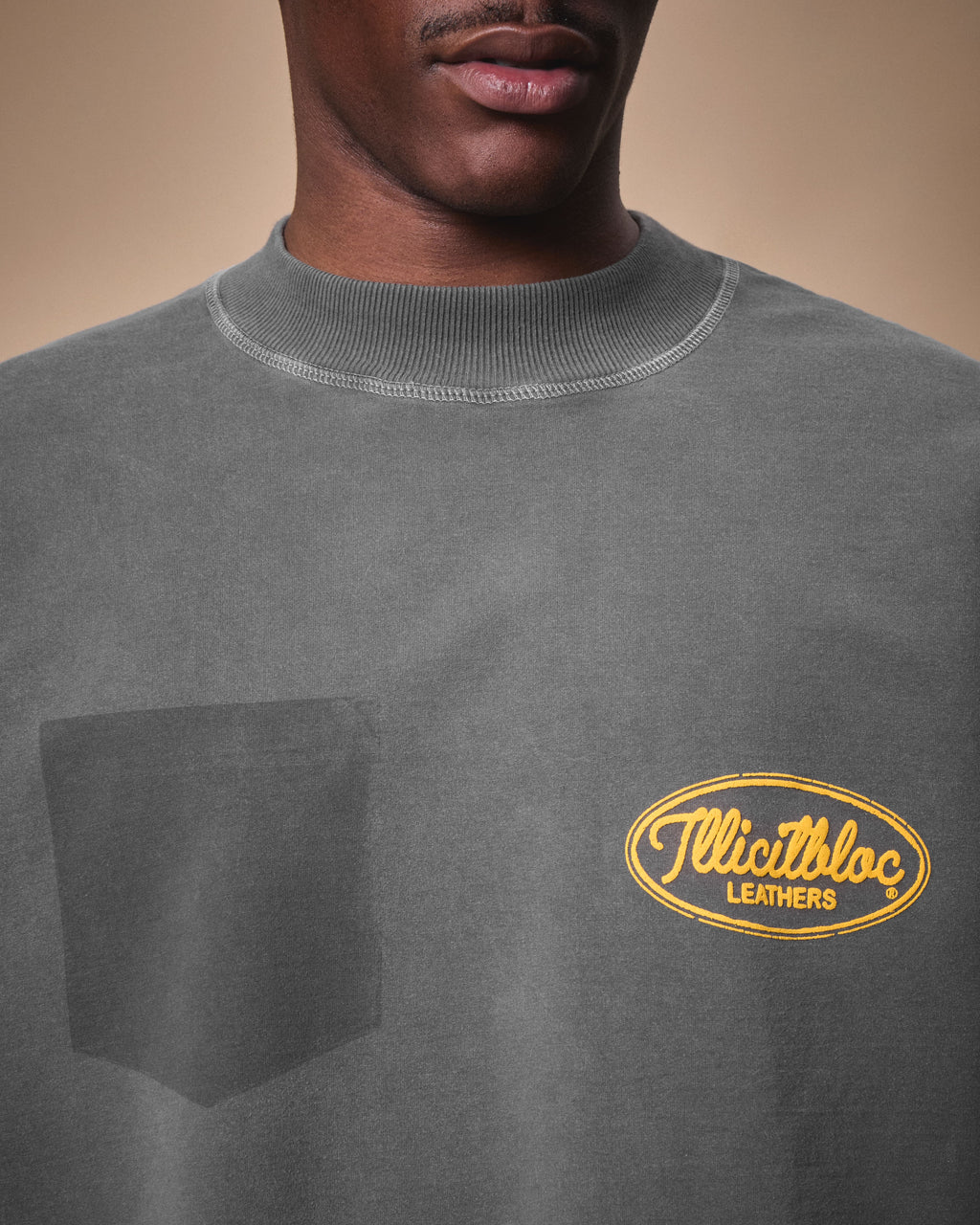 LEATHERS CLOUDWEAVE™ FADED POCKET T-SHIRT - CHARCOAL