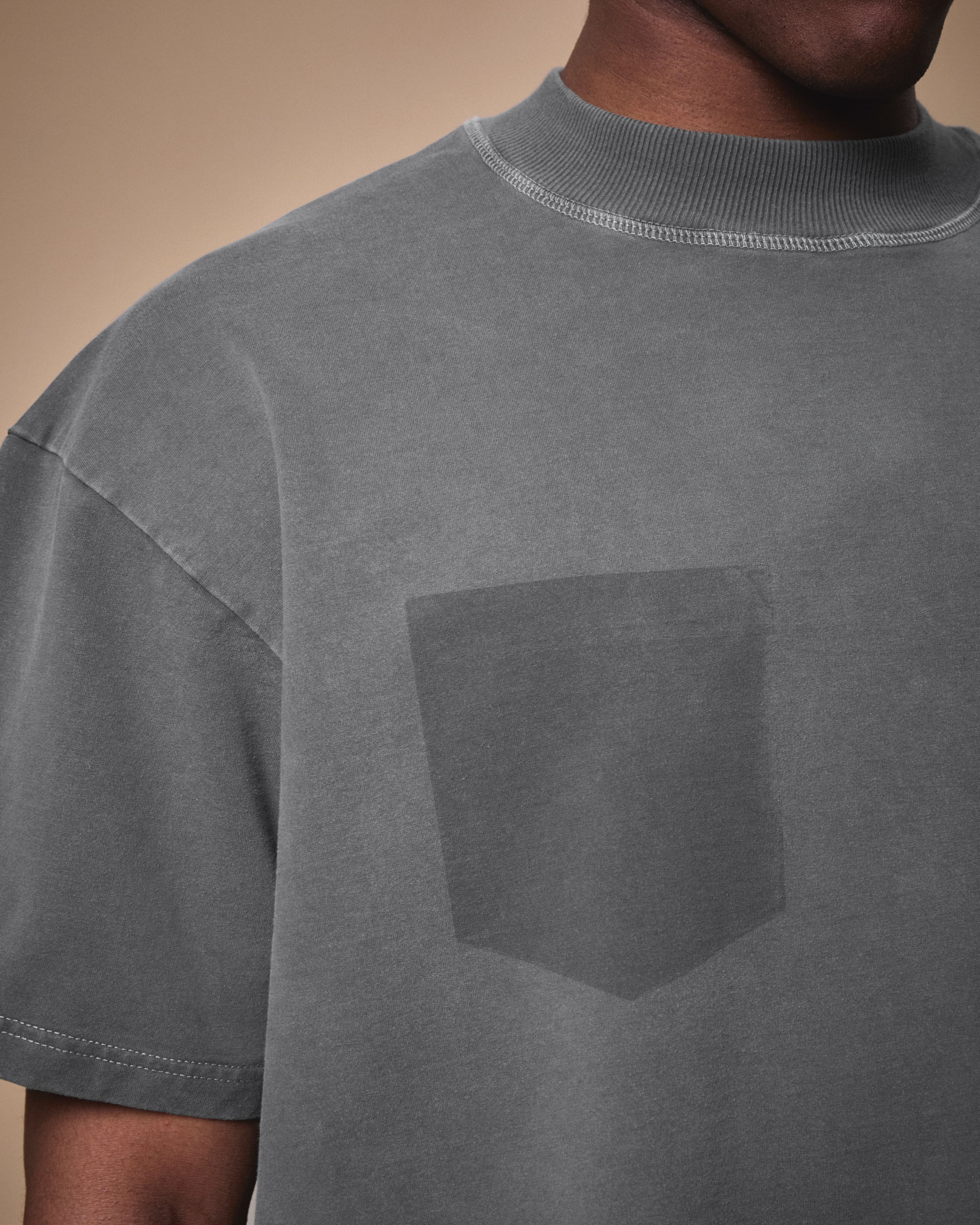 LEATHERS CLOUDWEAVE™ FADED POCKET T-SHIRT - CHARCOAL