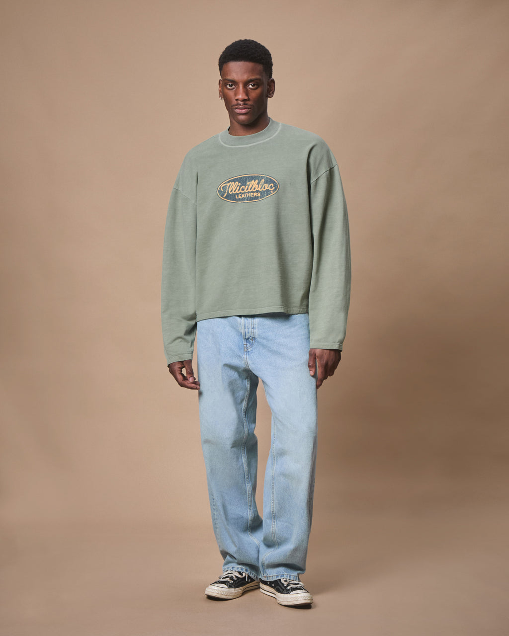 LEATHERS CLOUDWEAVE™ LONG SLEEVE T-SHIRT - MOSS GRAY