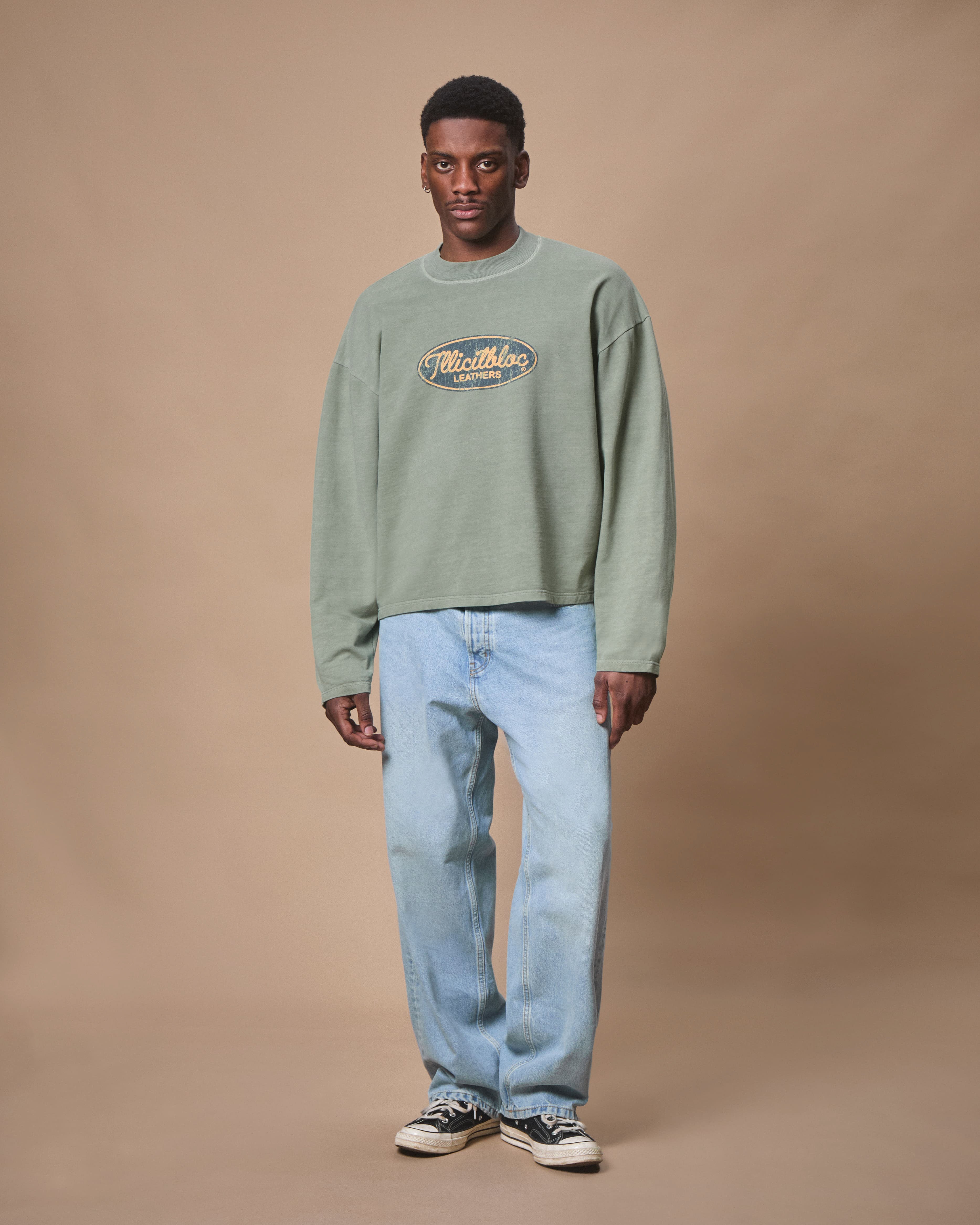 LEATHERS CLOUDWEAVE™ LONG SLEEVE T-SHIRT - MOSS GRAY