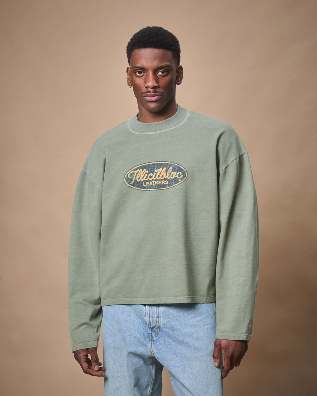 LEATHERS CLOUDWEAVE™ LONG SLEEVE T-SHIRT - MOSS GRAY