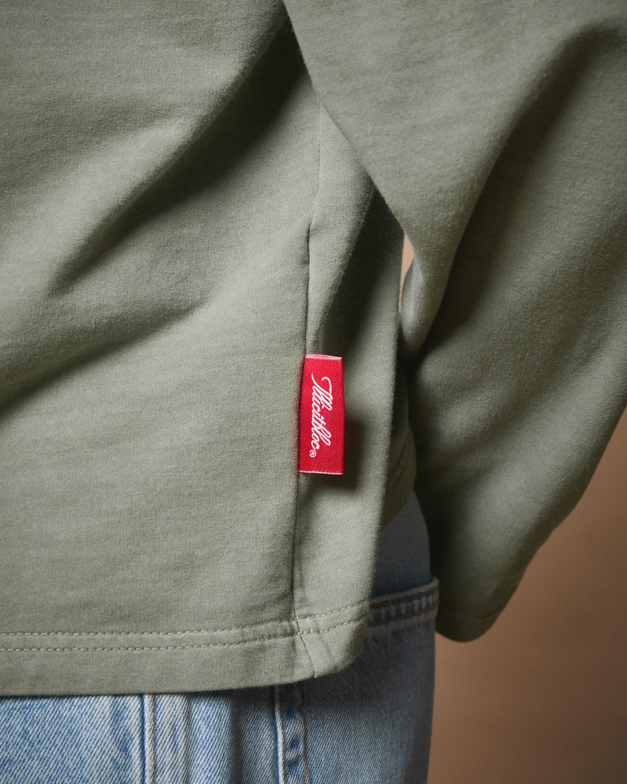 LEATHERS CLOUDWEAVE™ LONG SLEEVE T-SHIRT - MOSS GRAY