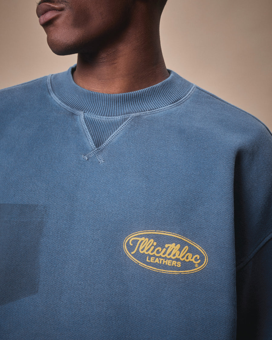 LEATHERS IRONWEAVE™ FADED POCKET SWEATSHIRT - CHORE BLUE