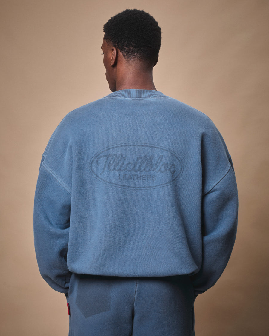 LEATHERS IRONWEAVE™ FADED POCKET SWEATSHIRT - CHORE BLUE