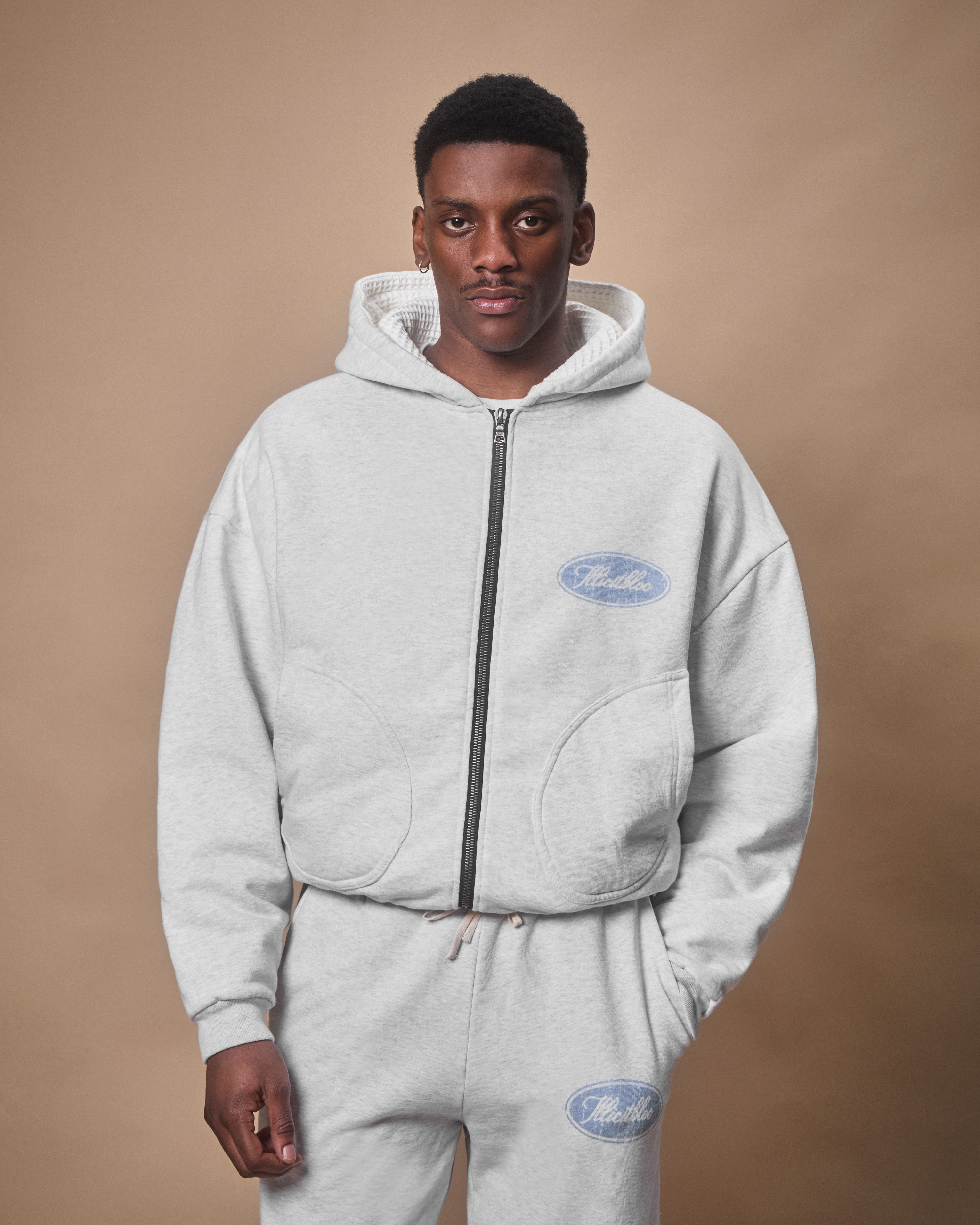 FLIGHT WAFFLE LINED ZIP HOODIE - HEATHER – Illicitbloc