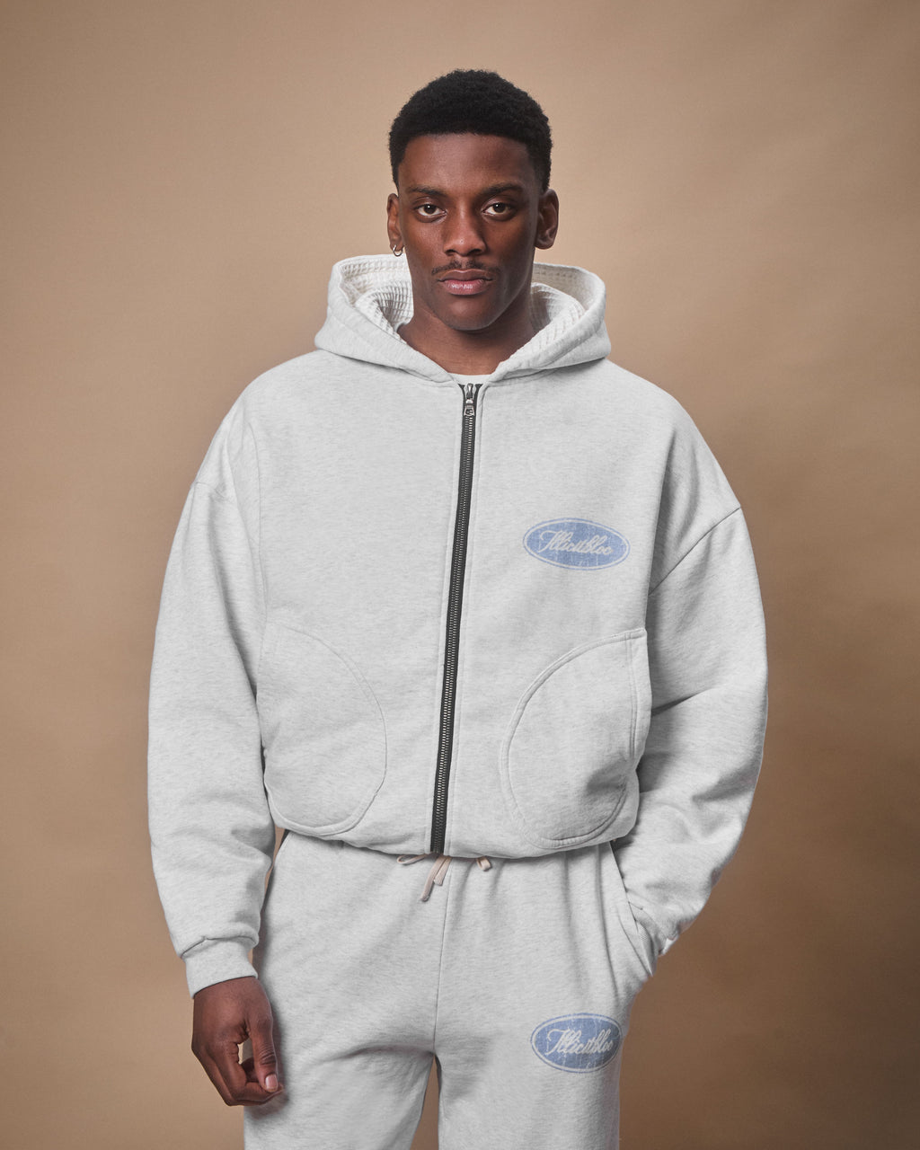 FLIGHT WAFFLE LINED ZIP HOODIE - HEATHER