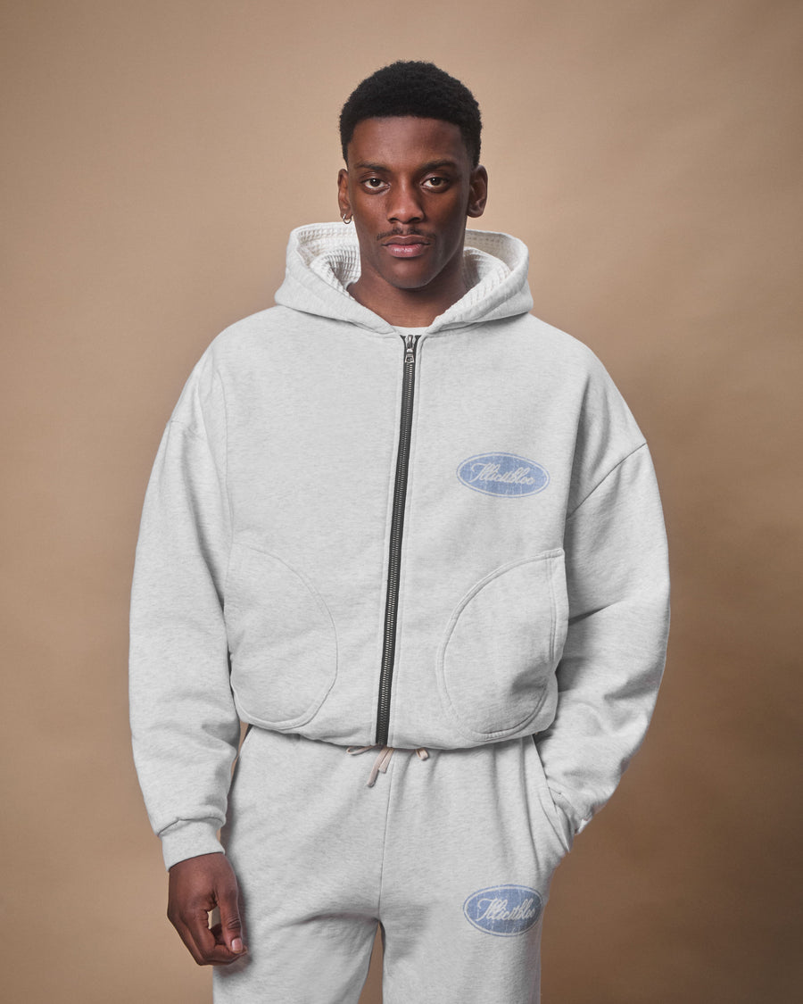 FLIGHT WAFFLE LINED ZIP HOODIE - HEATHER