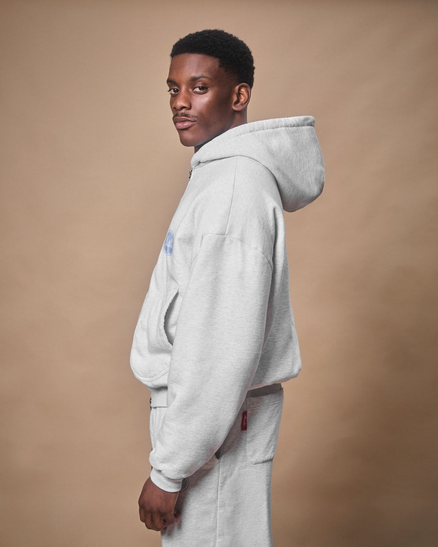 FLIGHT WAFFLE LINED ZIP HOODIE - HEATHER