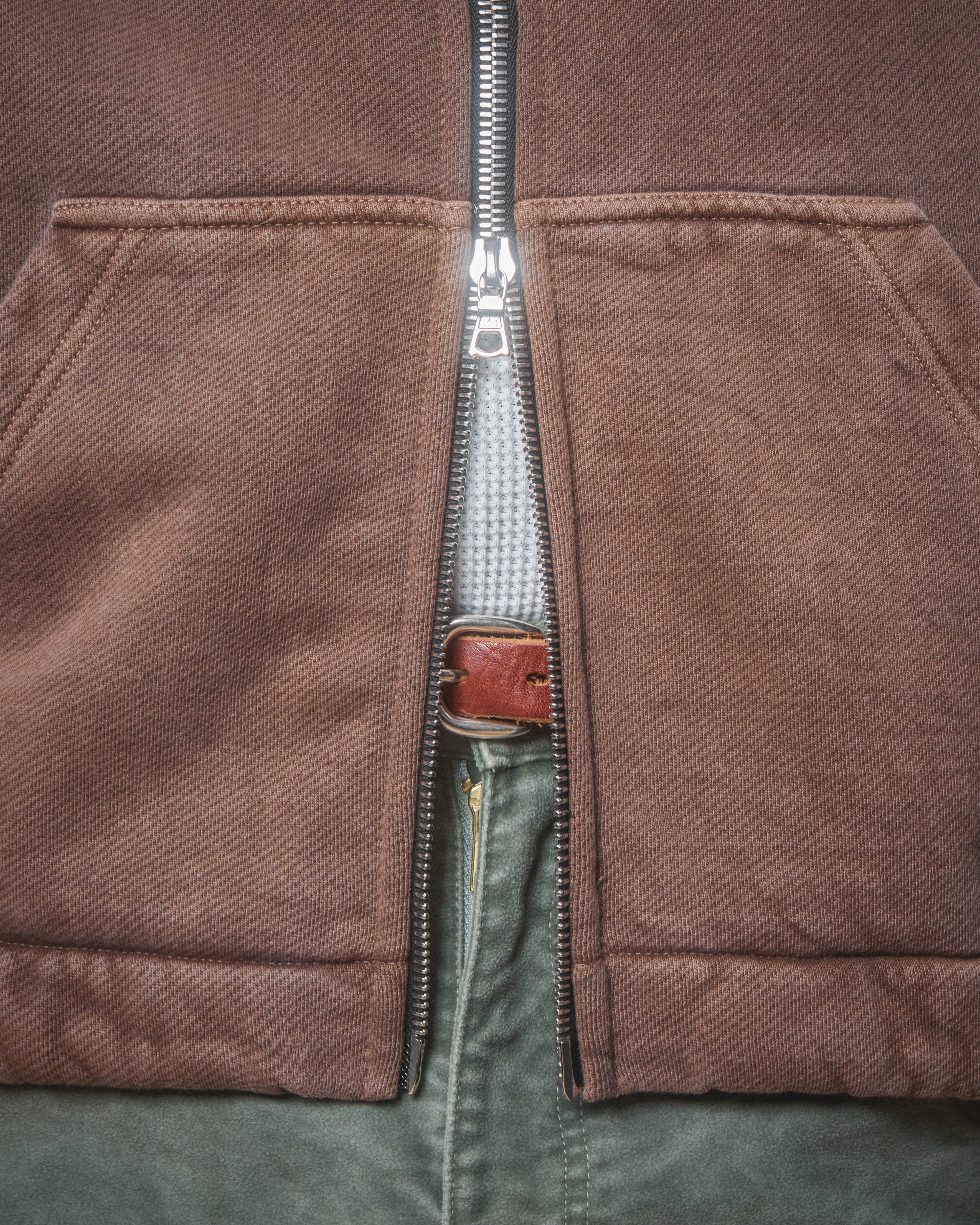 PATCHWORK TITANWEAVE™ ZIP HOODIE - WASHED BROWN