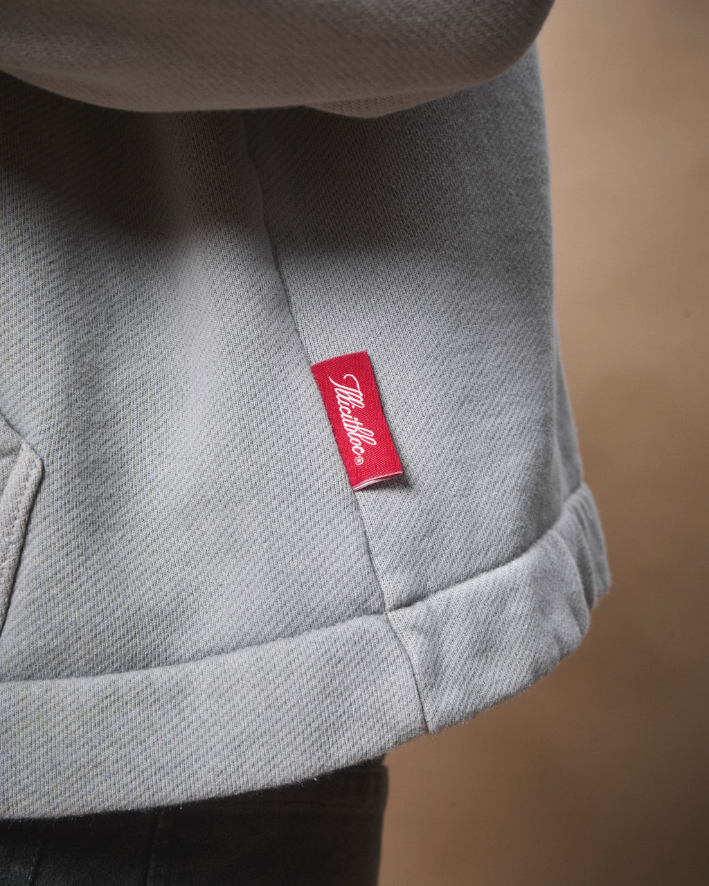 PATCHWORK TITANWEAVE™ ZIP HOODIE - POWDER GREY