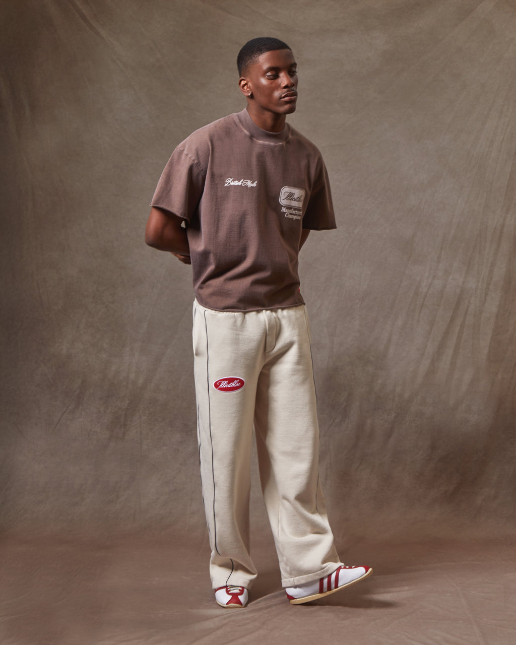 Piped Track & Field Pants - Ecru