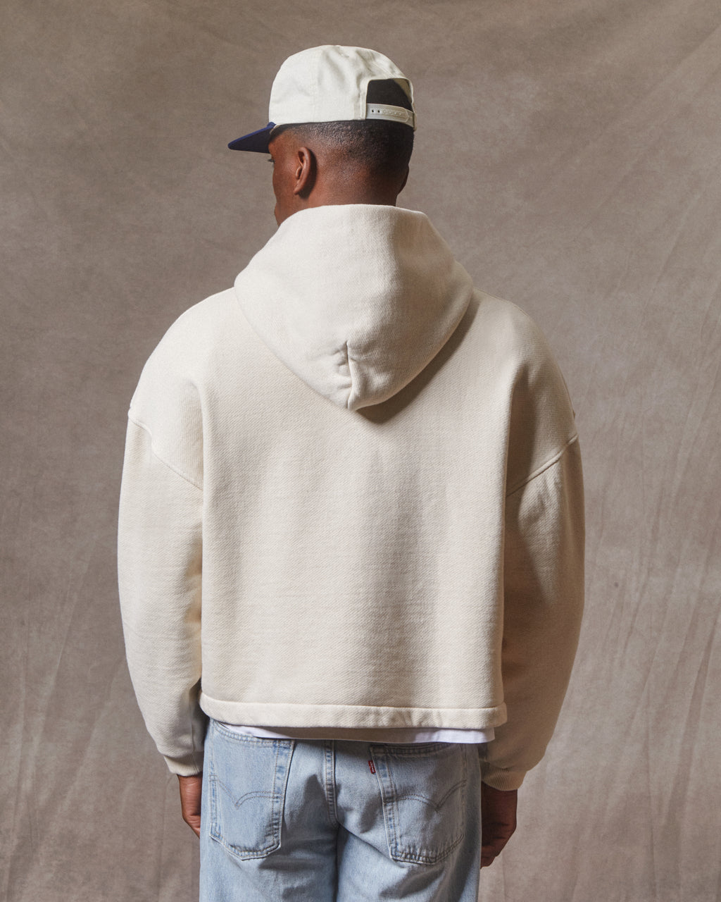 Patchwork Zip Hoodie - Ecru