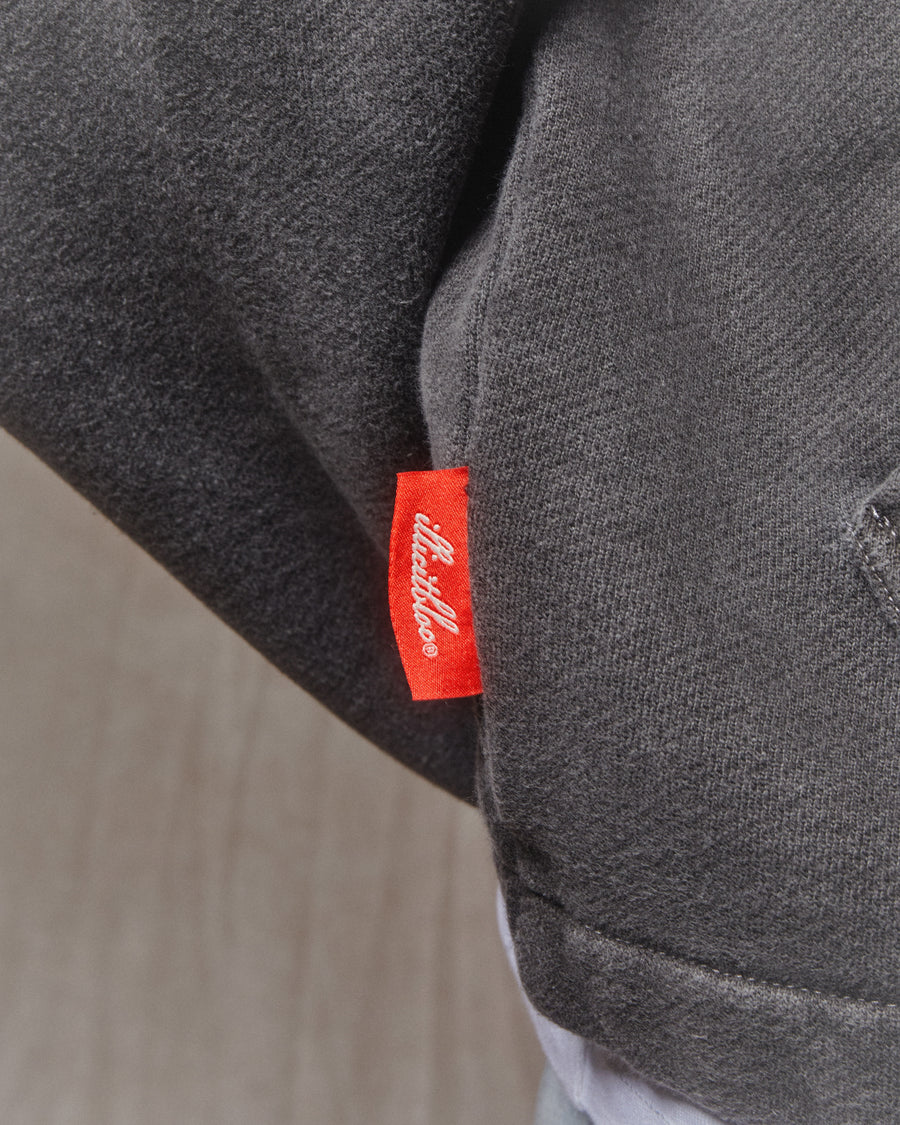 PATCHWORK ZIP HOODIE - WASHED BLACK