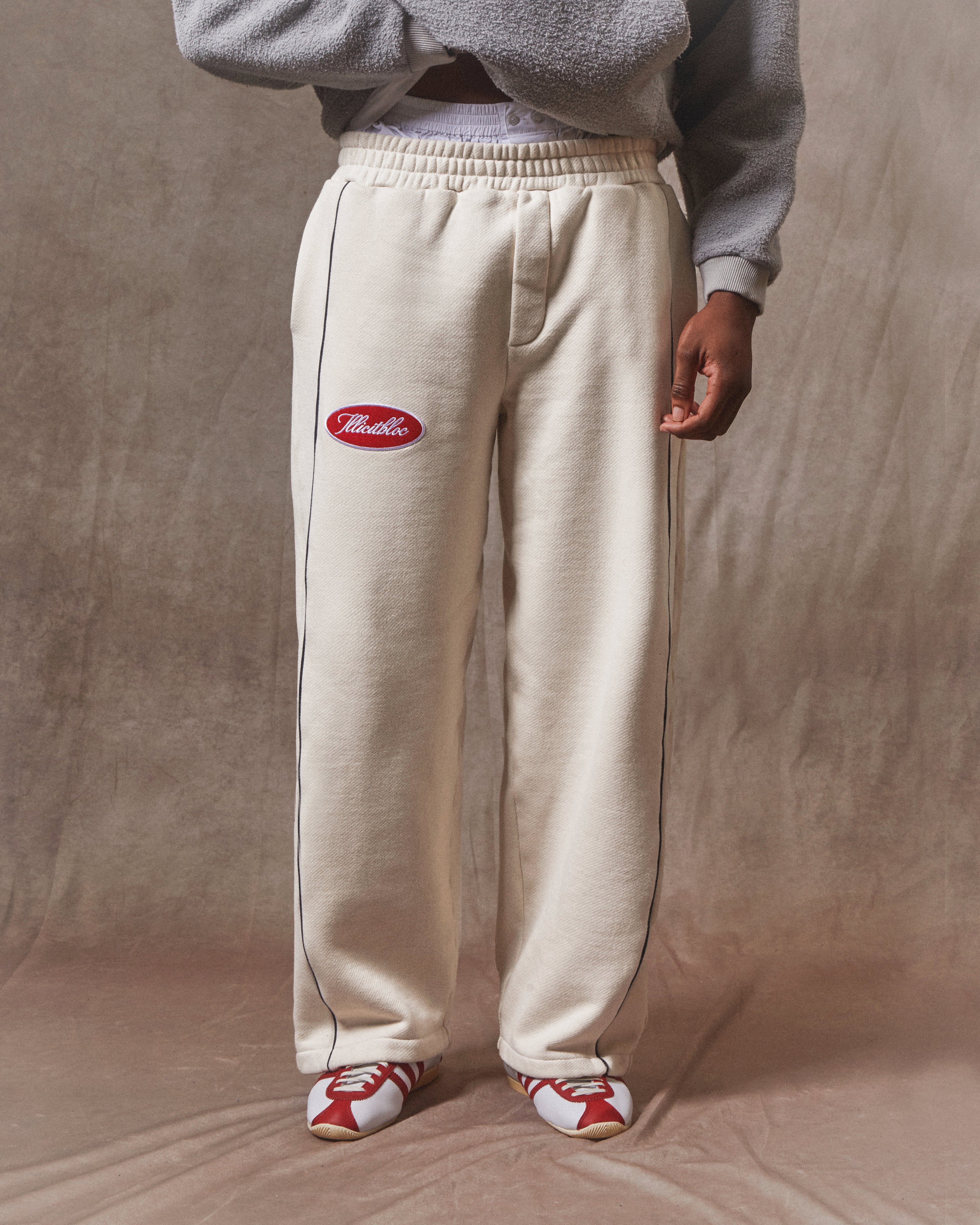 Piped Track & Field Pants - Ecru