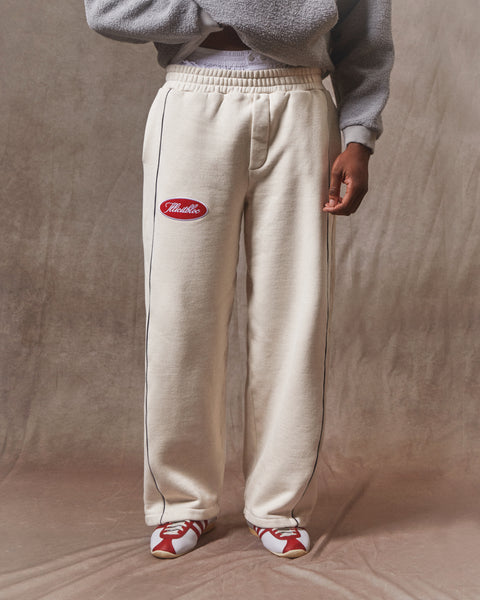 PIPED TRACK & FIELD PANTS - ECRU