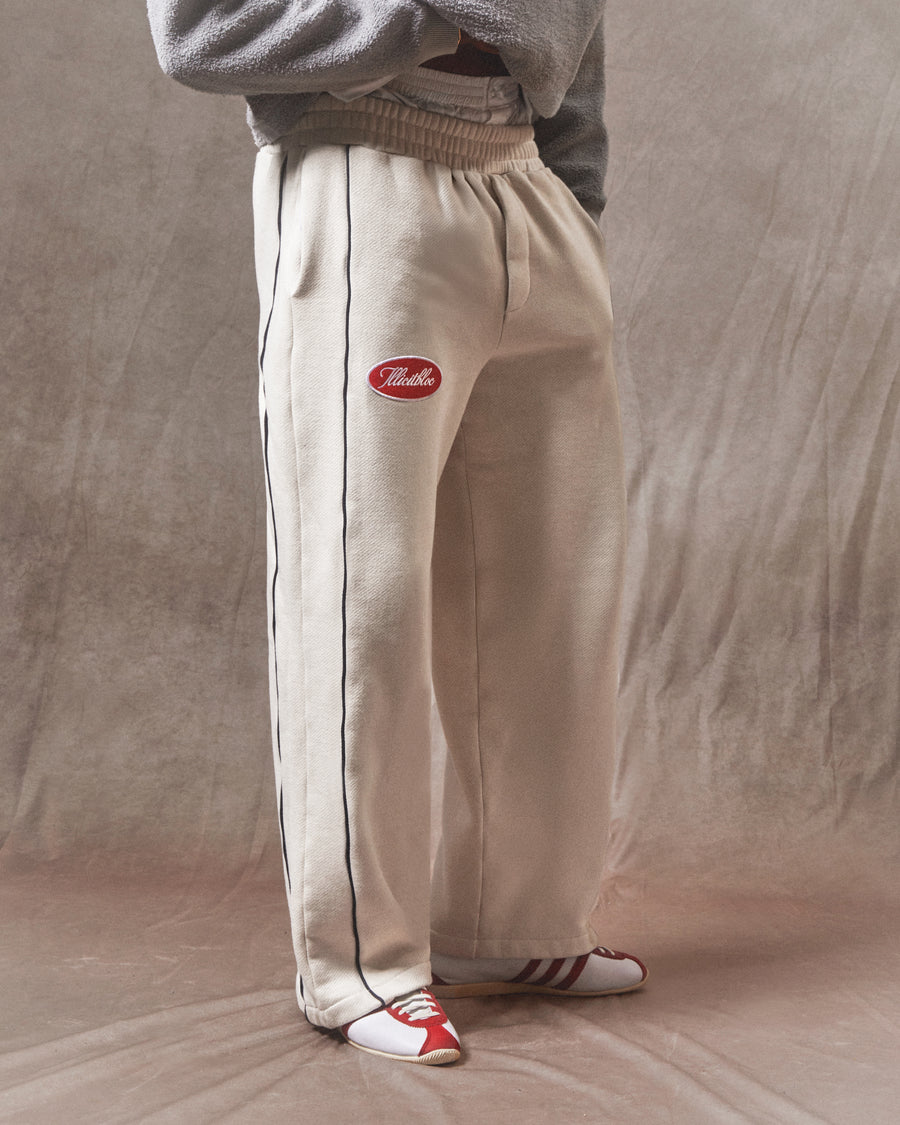 PIPED TRACK & FIELD PANTS - ECRU