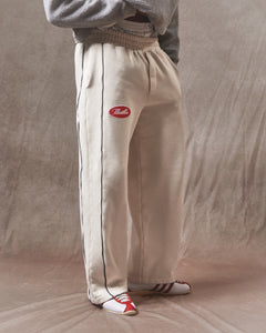 PIPED TRACK & FIELD PANTS - ECRU