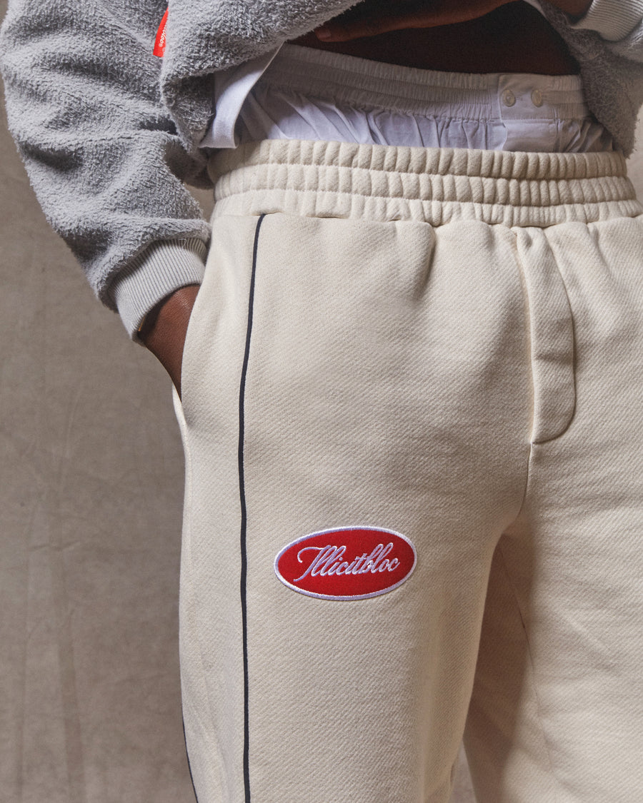 PIPED TRACK & FIELD PANTS - ECRU