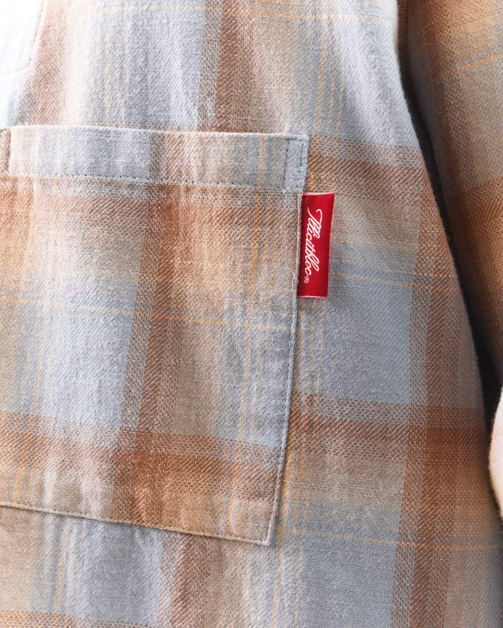 JAPANESE PLAID PULLOVER SHIRT - SKY/TOBACCO OMBRÉ
