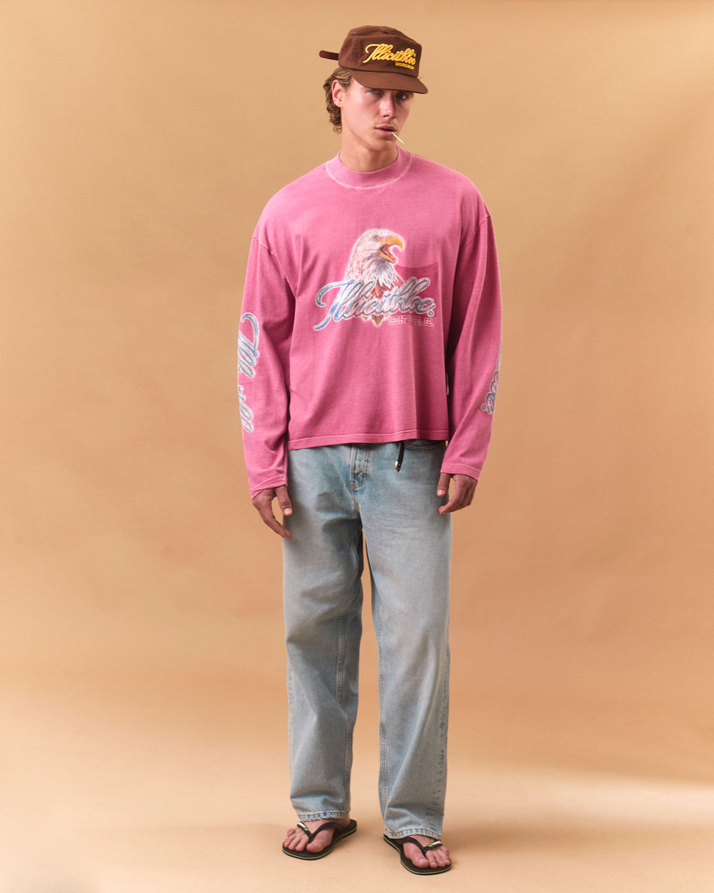 CHROME FEATHERKNIT™ LONG SLEEVE T-SHIRT - WASHED PINK