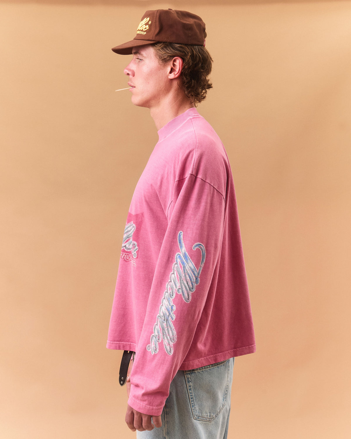 CHROME FEATHERKNIT™ LONG SLEEVE T-SHIRT - WASHED PINK