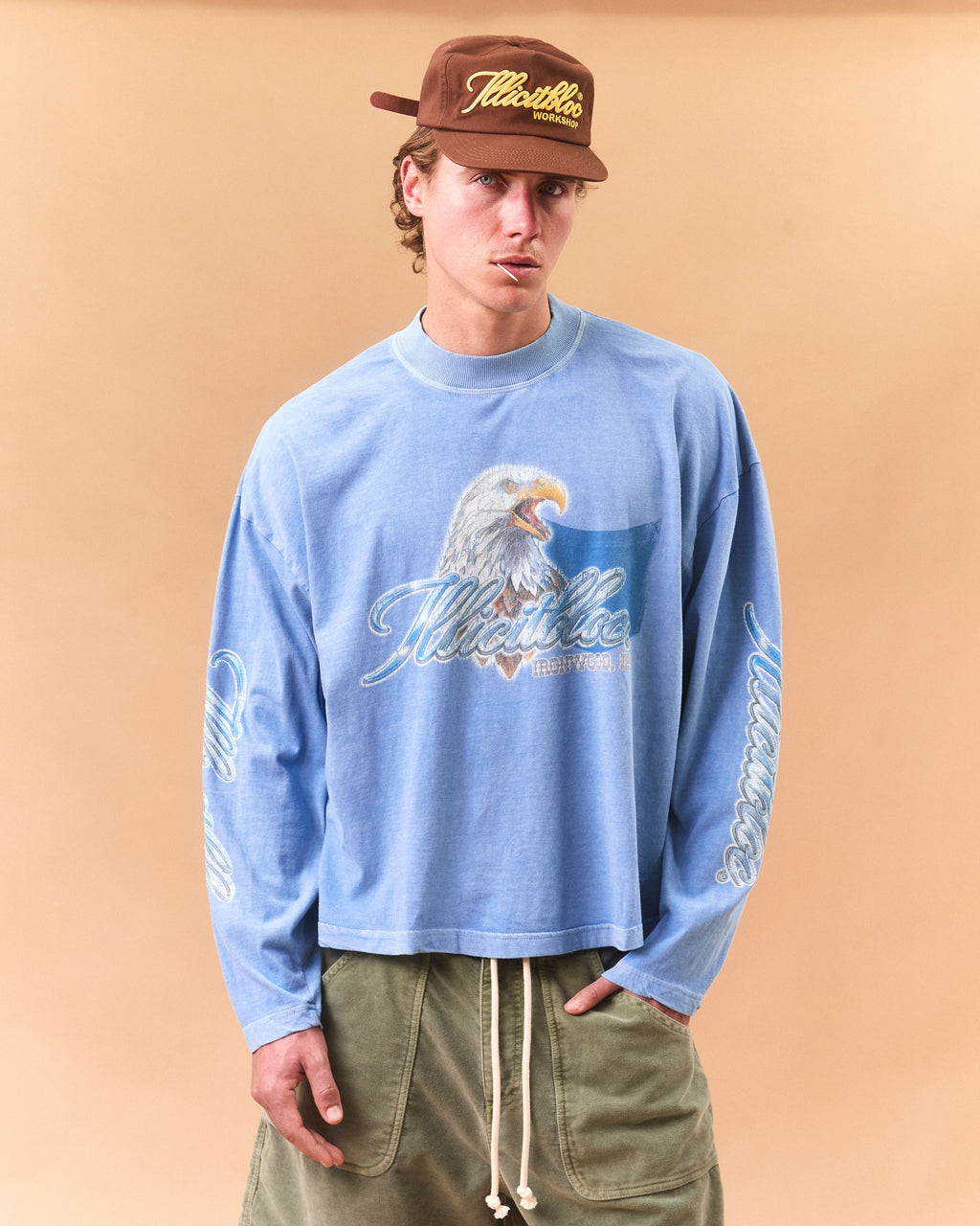 CHROME FEATHERKNIT™ LONG SLEEVE T-SHIRT - POWDER BLUE