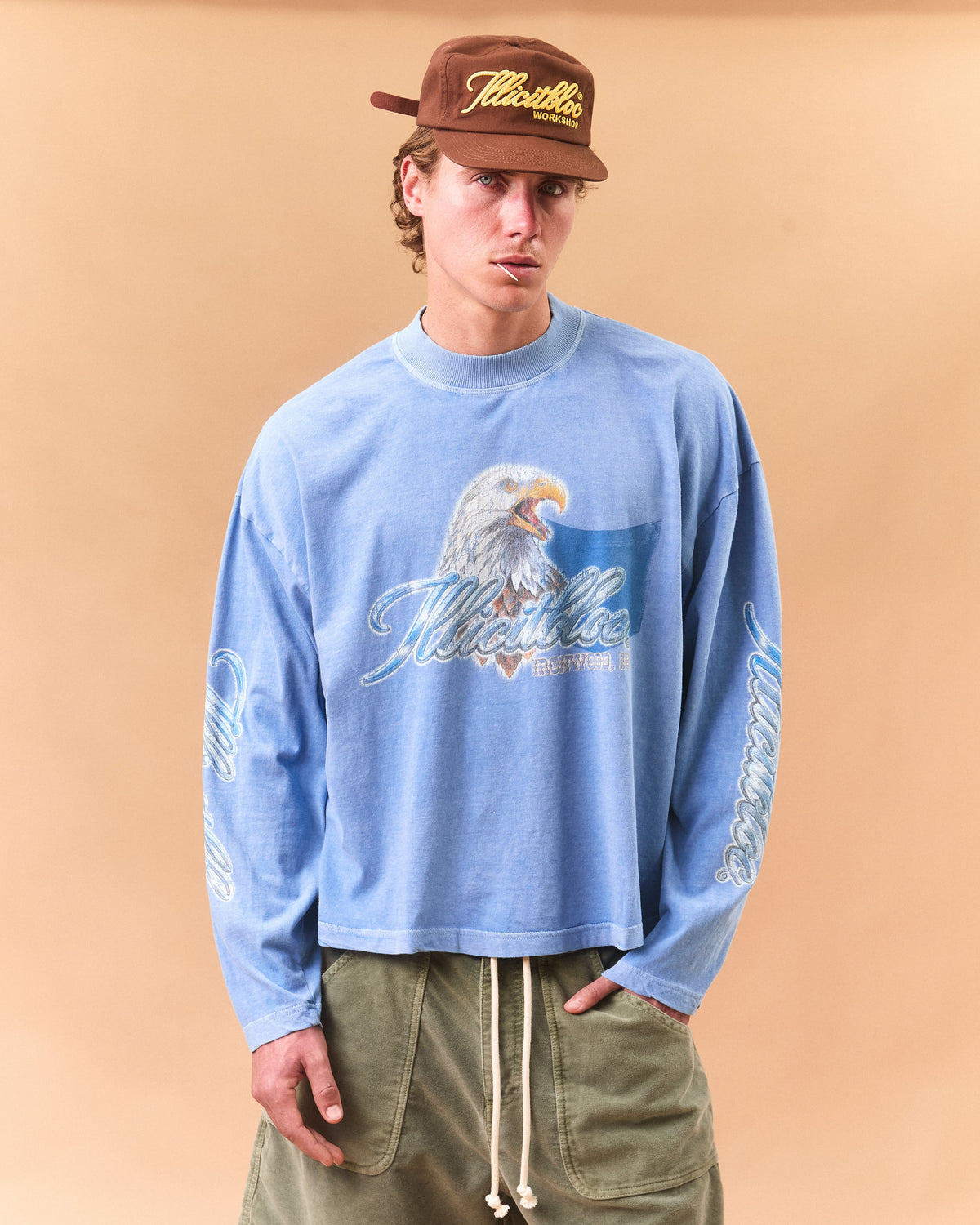 CHROME FEATHERKNIT™ LONG SLEEVE T-SHIRT - POWDER BLUE