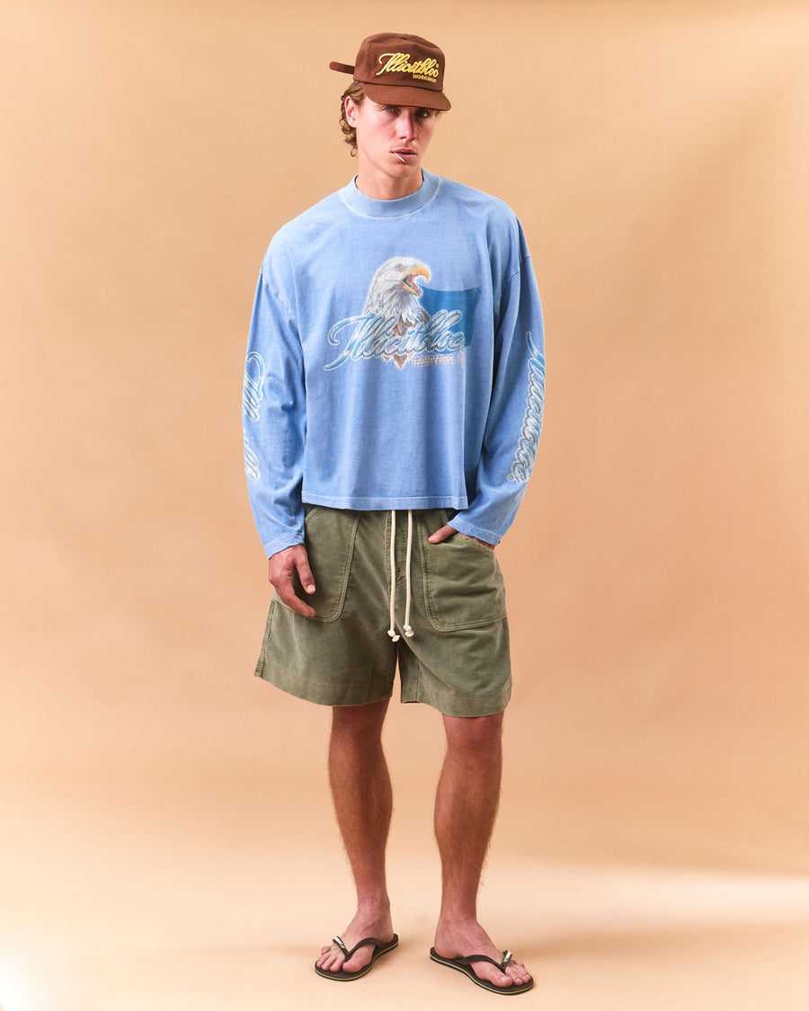 CHROME FEATHERKNIT™ LONG SLEEVE T-SHIRT - POWDER BLUE