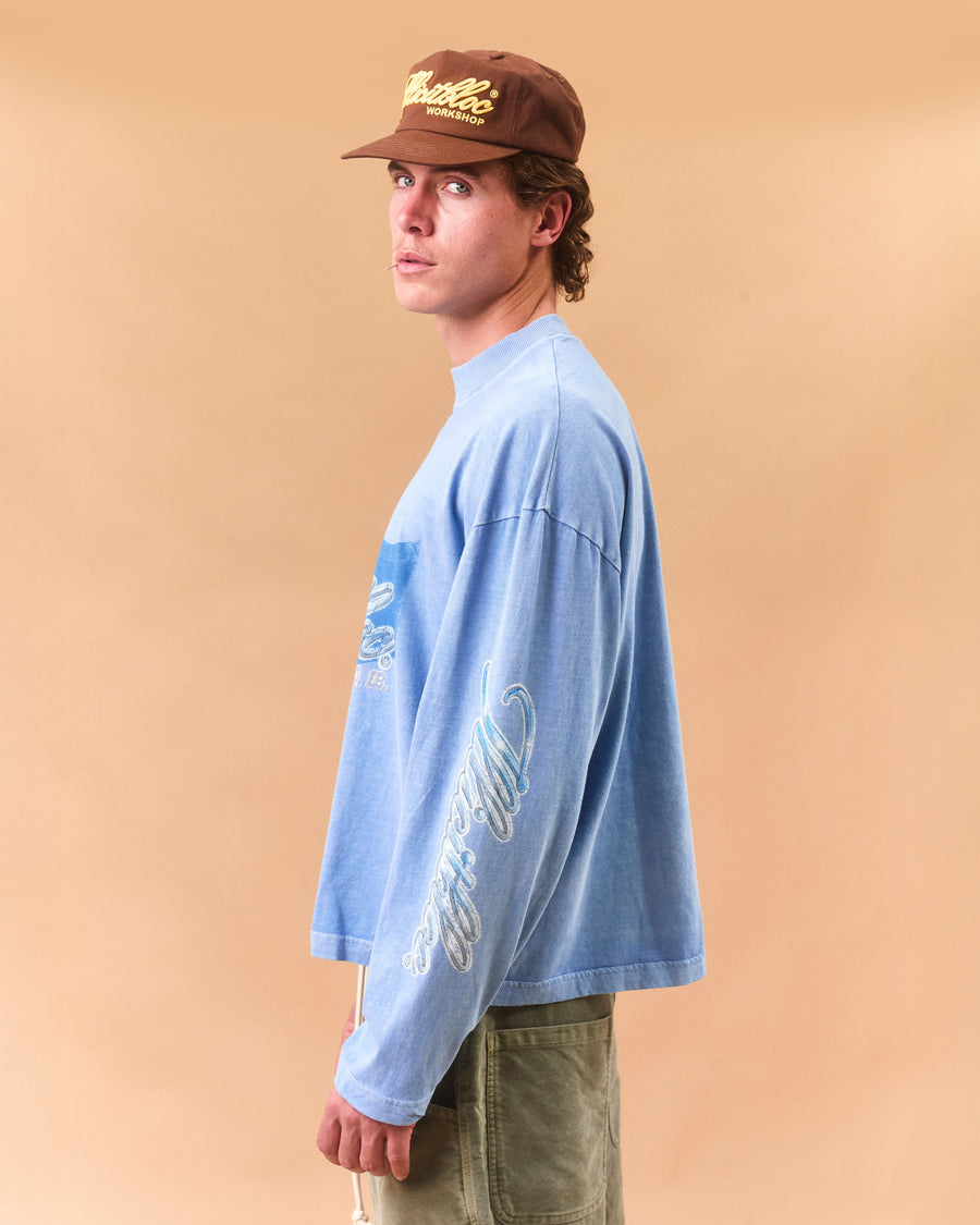 CHROME FEATHERKNIT™ LONG SLEEVE T-SHIRT - POWDER BLUE