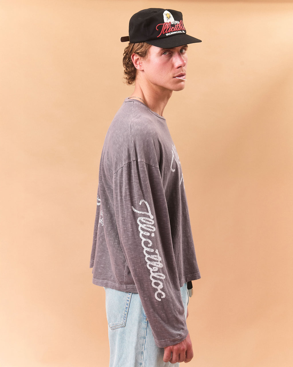 STALLIONS SLUB LONG SLEEVE T-SHIRT - SLATE