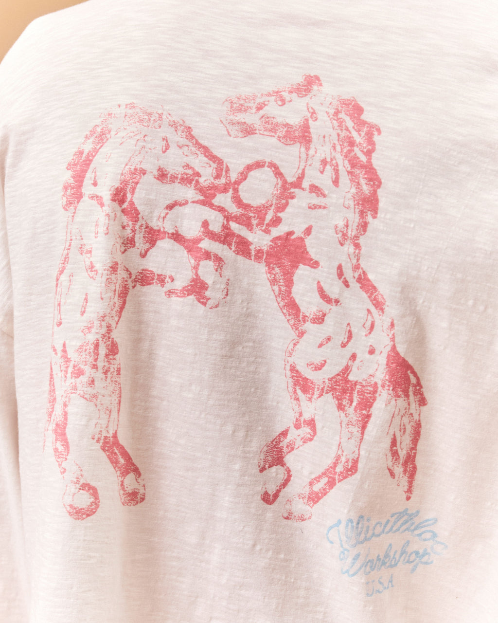 STALLIONS SLUB LONG SLEEVE T-SHIRT - VINTAGE WHITE
