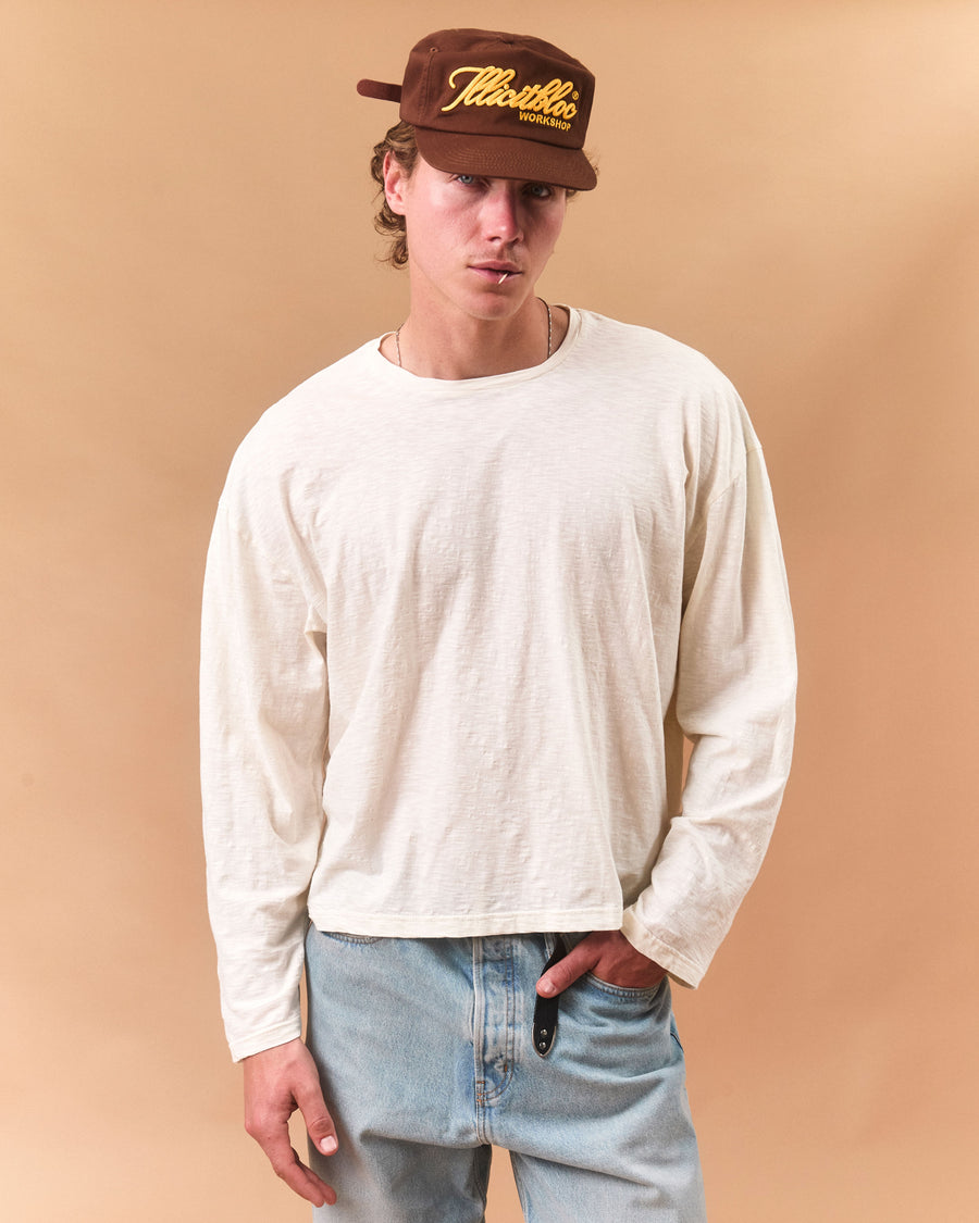 SLUB LONG SLEEVE T-SHIRT - VINTAGE WHITE